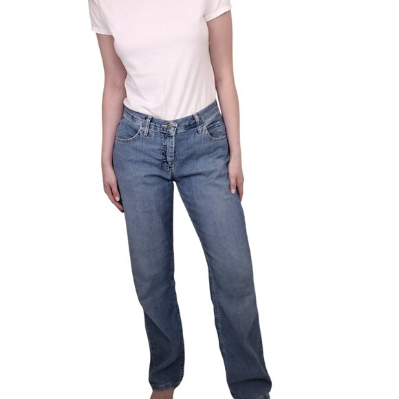 Vintage LEE RIDERS Blue Denim Jeans Straight Leg Relaxed Fit size 6/30in waist - Picture 4 of 10